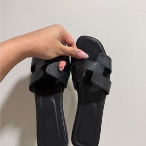 Hermes Black Women's Sandals